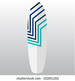 Isolated surfboard with a texture on a white background
