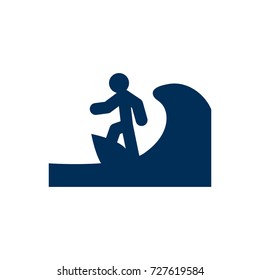 Isolated Surfer Icon Symbol On Clean Background. Vector Surfing Element In Trendy Style.