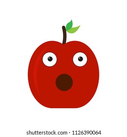 Isolated surprised apple emote