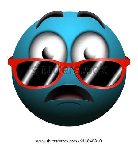 Isolated surprised emote on a white background, Vector illustration