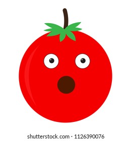 Isolated surprised tomato emote
