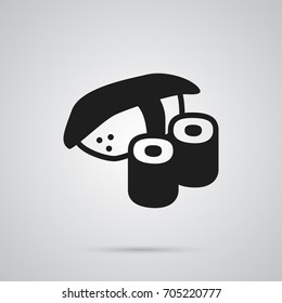 Isolated Sushi Icon Symbol On Clean Background. Vector Japanese Roll  Element In Trendy Style.