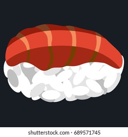 Isolated sushi on a black background, Vector illustration