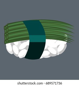 Isolated sushi on a grey background, Vector illustration