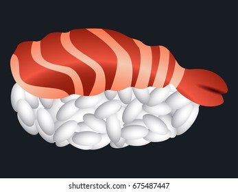 Isolated sushi on a white background, Vector illustration