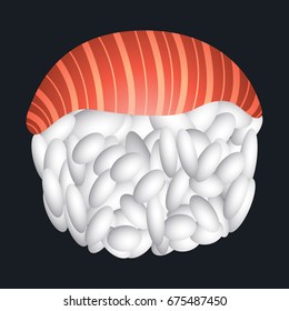 Isolated sushi on a white background, Vector illustration