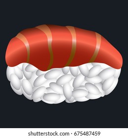 Isolated sushi on a white background, Vector illustration