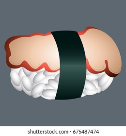 Isolated sushi on a white background, Vector illustration