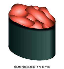 Isolated sushi on a white background, Vector illustration