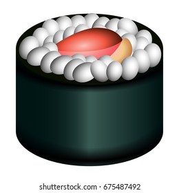 Isolated sushi on a white background, Vector illustration