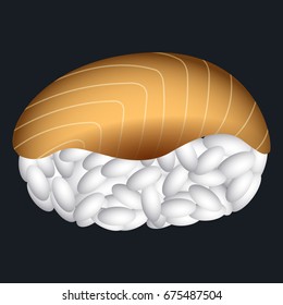 Isolated sushi on a white background, Vector illustration