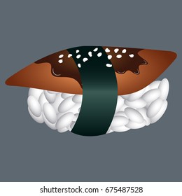 Isolated sushi on a white background, Vector illustration