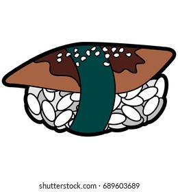 Isolated sushi on a white background, Vector illustration