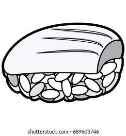 Isolated sushi on a white background, Vector illustration
