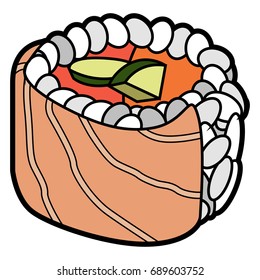Isolated sushi on a white background, Vector illustration