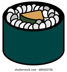 Isolated sushi on a white background, Vector illustration