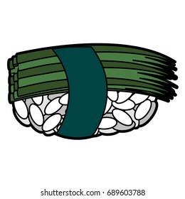 Isolated sushi on a white background, Vector illustration