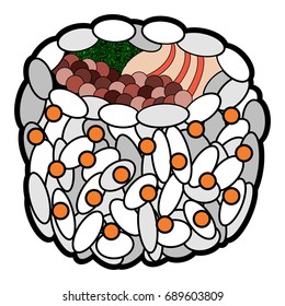 Isolated sushi on a white background, Vector illustration