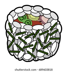 Isolated sushi on a white background, Vector illustration