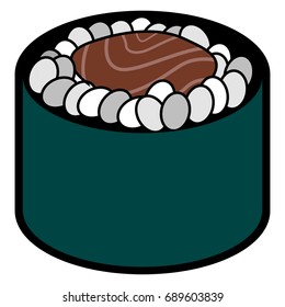 Isolated sushi on a white background, Vector illustration