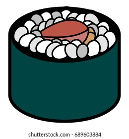 Isolated sushi on a white background, Vector illustration