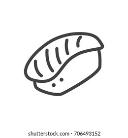 Isolated Sushi Outline Symbol On Clean Background. Vector Japanese Roll Element In Trendy Style.