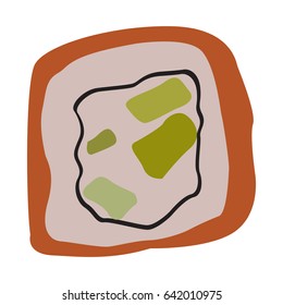 Isolated sushi roll on a white background, Vector illustration