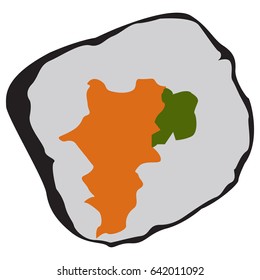 Isolated sushi roll on a white background, Vector illustration