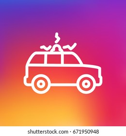 Isolated Suv Outline Symbol On Clean Background. Vector Siren  Element In Trendy Style.