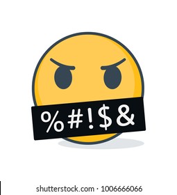 Isolated swearing emoticon