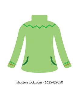 Isolated sweater image. Winter clothes icon - Vector