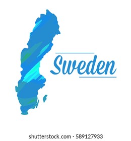 Isolated Swedish map on a white background, Vector illustration