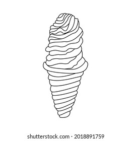 Isolated sweet ice cream dessert on a cone Vector