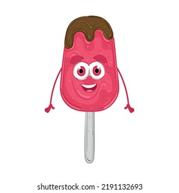 Isolated sweet palette with chocolate Cartoon kawaii Vector