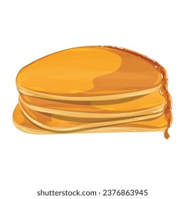 Isolated sweet pancakes with honey Vector illustration