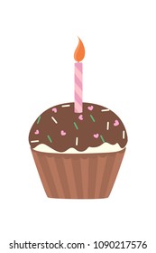 Isolated sweet tasty beautiful cupcake with decoration.