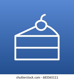 Isolated Sweetmeat Outline Symbol On Clean Background. Vector Cheesecake Element In Trendy Style.