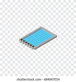 Isolated Swimming Pool Isometric. Basin Vector Element Can Be Used For Swimming, Pool, Basin Design Concept.