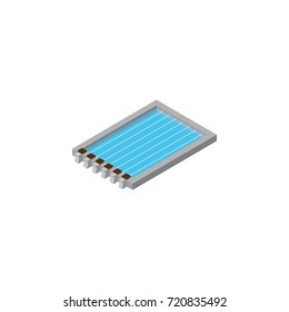 Isolated Swimming Pool Isometric. Basin Vector Element Can Be Used For Swimming, Pool, Basin Design Concept.