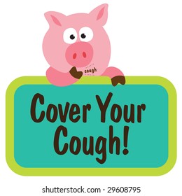 Isolated Swine Holding Sign