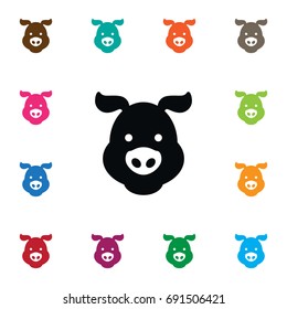 Isolated Swine Icon. Hog Vector Element Can Be Used For Hog, Pig, Swine Design Concept.