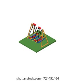 Isolated Swing Isometric. Seesaw Vector Element Can Be Used For Swing, Seesaw, Park Design Concept.