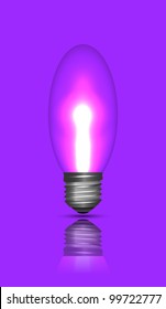 Isolated switched bulb with reflection on purple, vector illustration, eps10