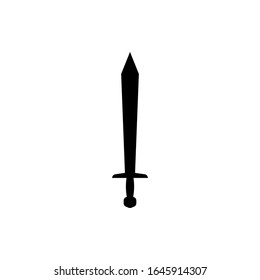 An isolated sword icon on a white background. Fantasy Warrior weapons design silhouette. Logo Vector illustration. Hand-Drawn Daggers and Knives. EPS File Project 10