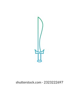 Icono medieval de arma de espada aislada Vector