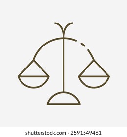 Isolated symbol libra. Decision weighing