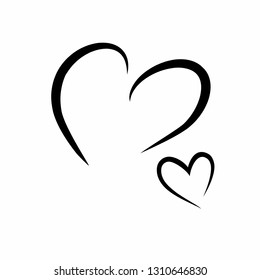 An isolated symbol of love. A pair of hearts. Valentine day.