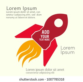 Isolated symbol rocket. Vector illustration on white background.