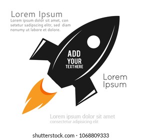 Isolated symbol rocket. Vector illustration on white background.