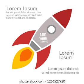 Isolated symbol rocket. Vector illustration on white background.